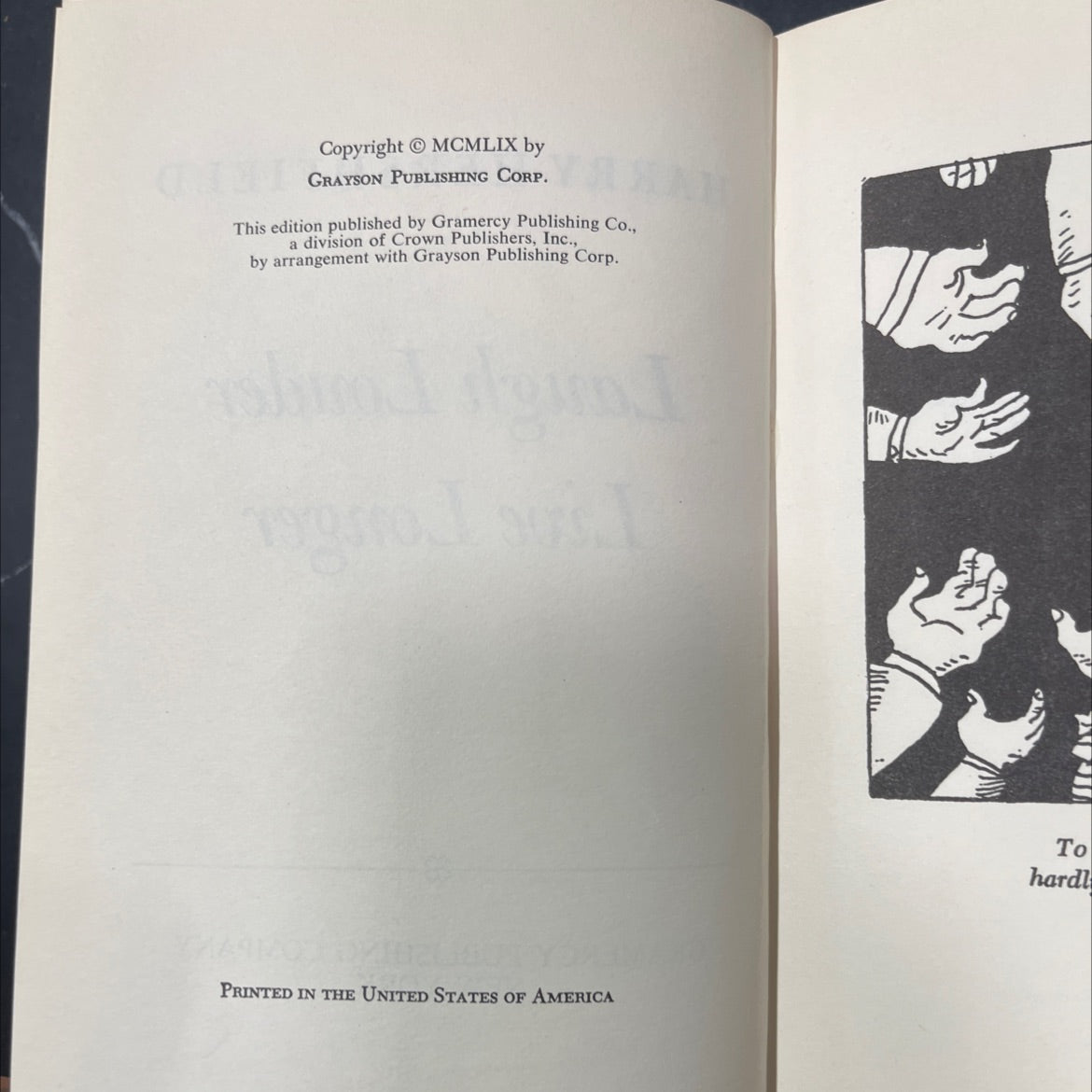 laugh louder live longer book, by harry hershfield, 1959 Hardcover image 3