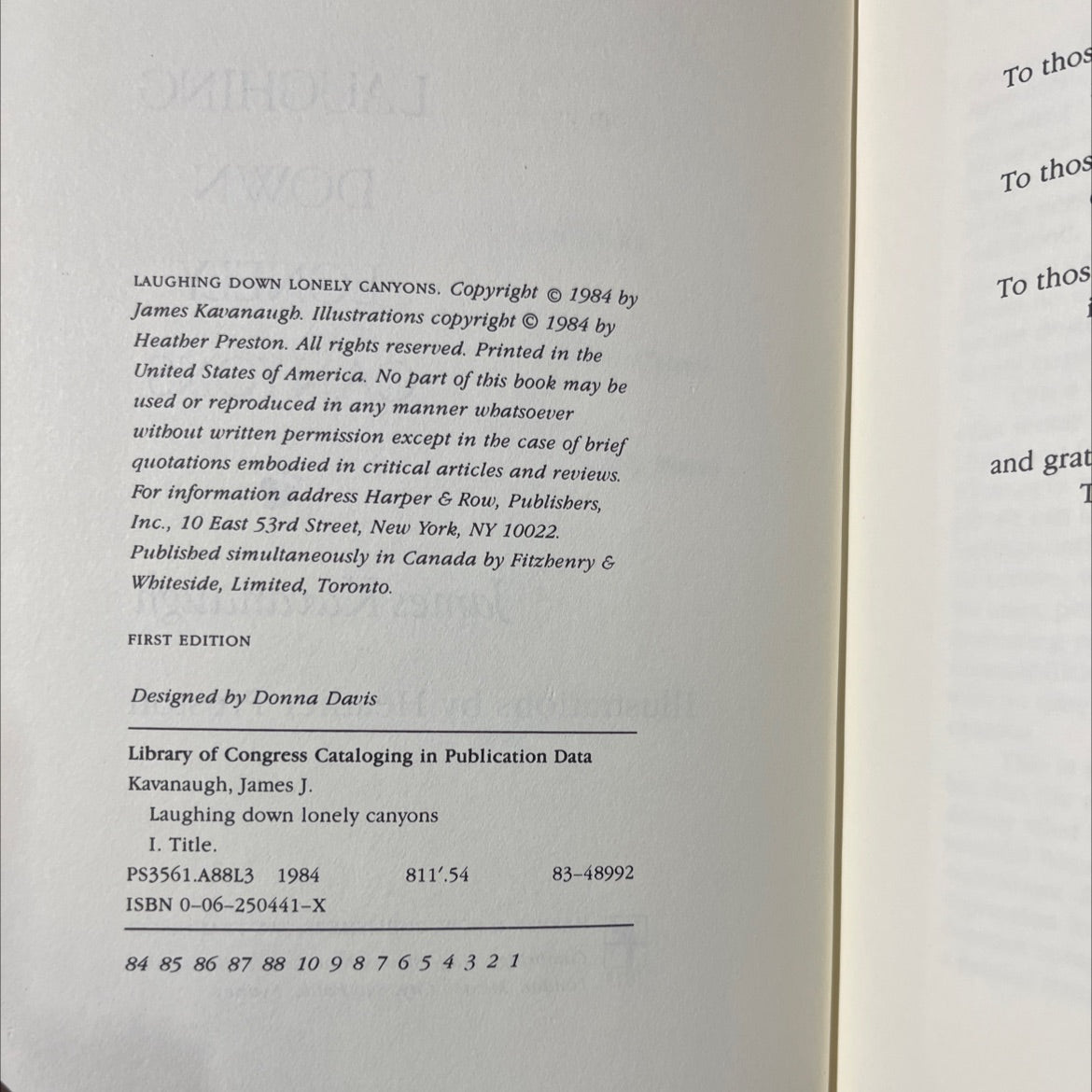 laughing down lonely canyons book, by James Kavanaugh, 1984 Hardcover image 3