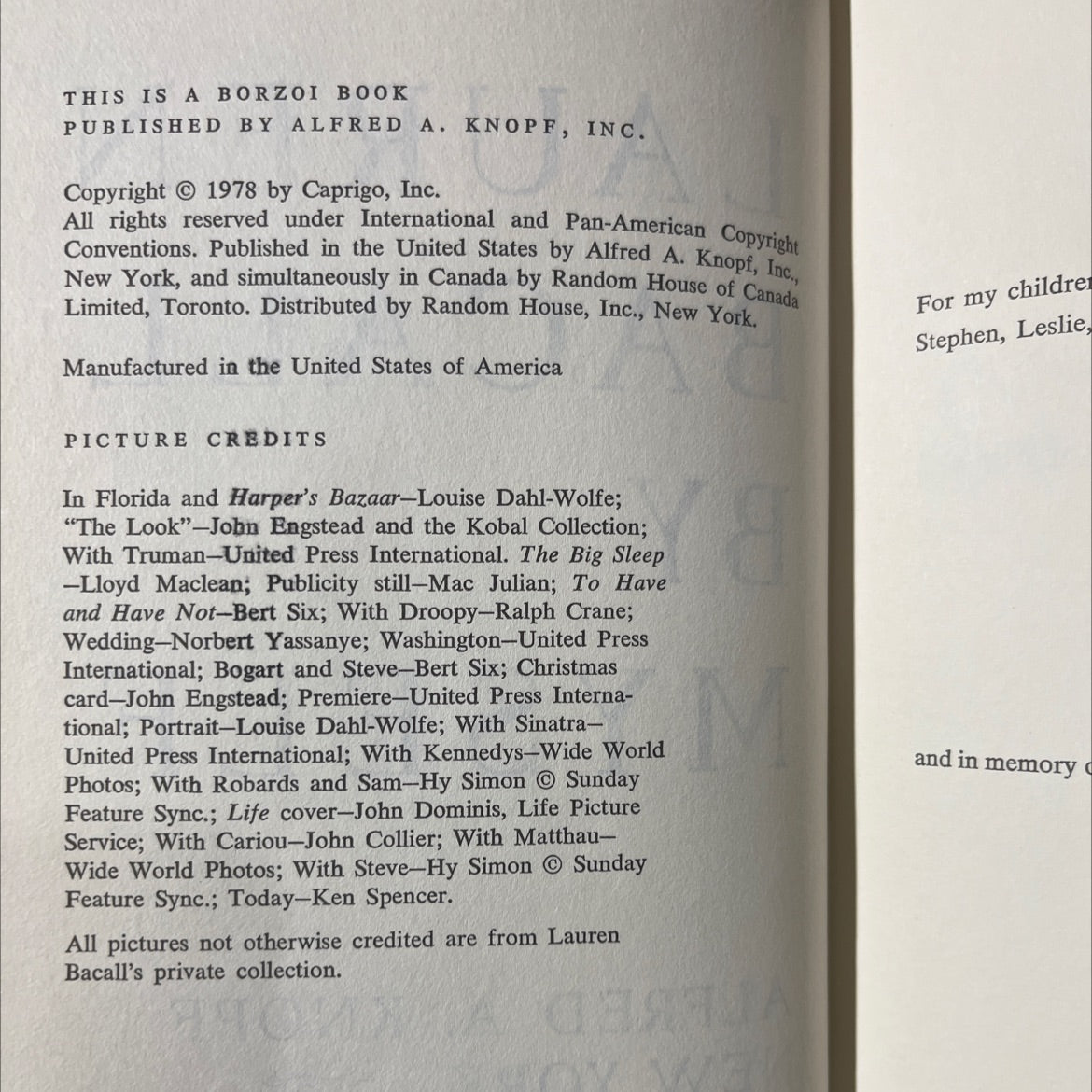 lauren bacall by myself book, by lauren bacall, 1978 Hardcover image 3