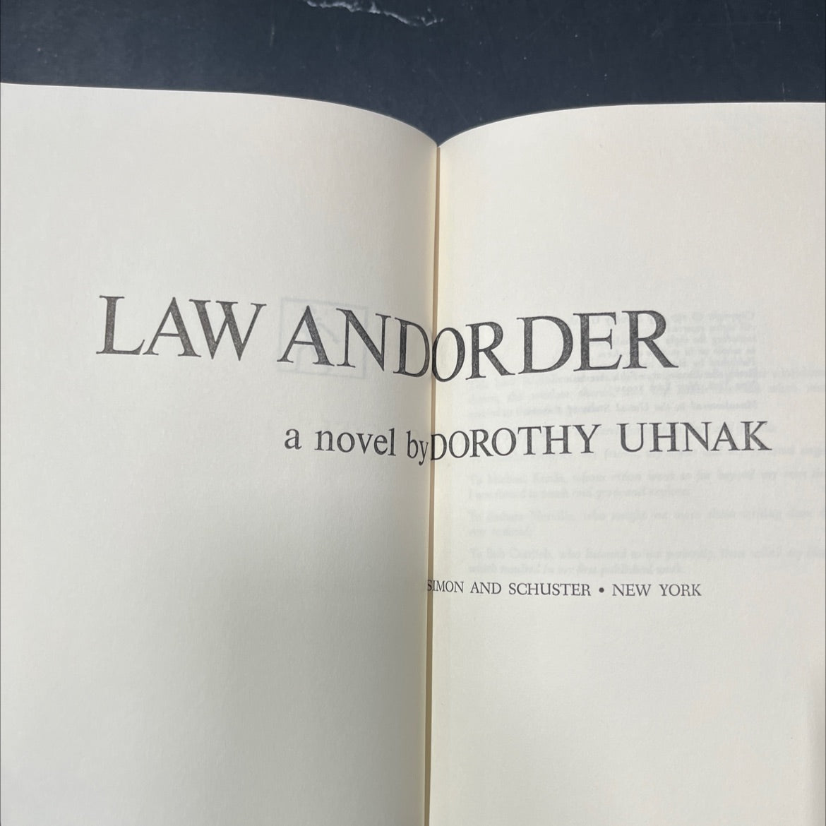 law and order book, by dorothy uhnak, 1973 Hardcover image 2