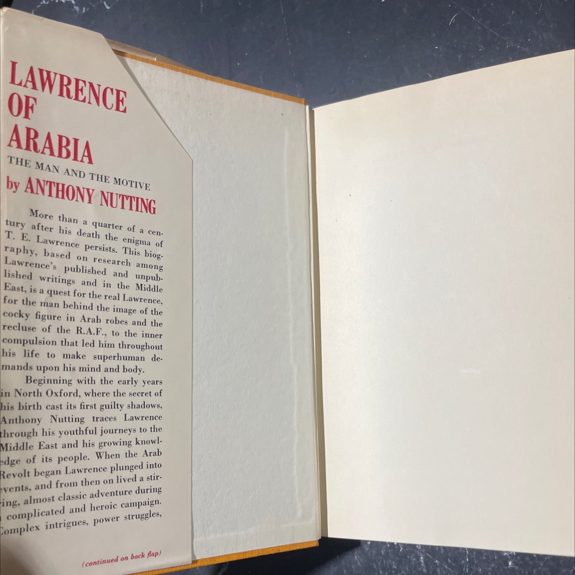 lawrence of arabia the man and the motive book, by anthony nutting, 1961 Hardcover image 4