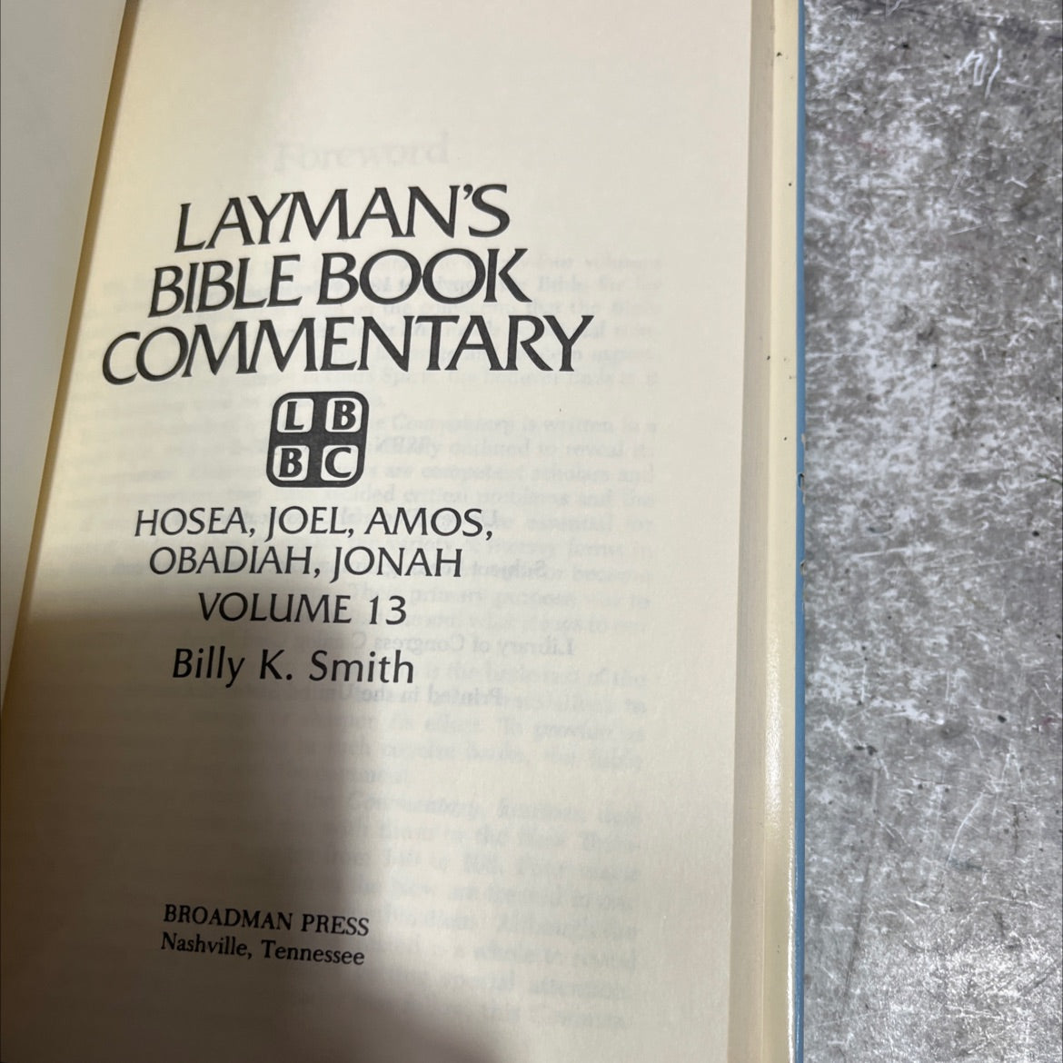 layman's bible book commentary hosea, joel, amos, obadiah, jonah volume 13 book, by Billy K. Smith, 1982 Hardcover image 2