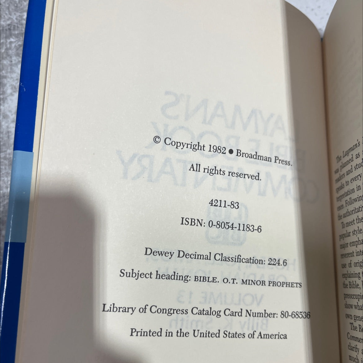 layman's bible book commentary hosea, joel, amos, obadiah, jonah volume 13 book, by Billy K. Smith, 1982 Hardcover image 3