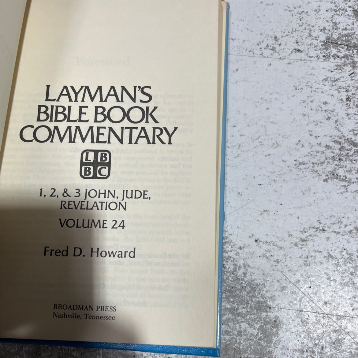 layman's bible book commentary lb bc 1, 2, & 3 john, jude, revelation volume 24 book, by fred d. howard, 1982 Hardcover image 2
