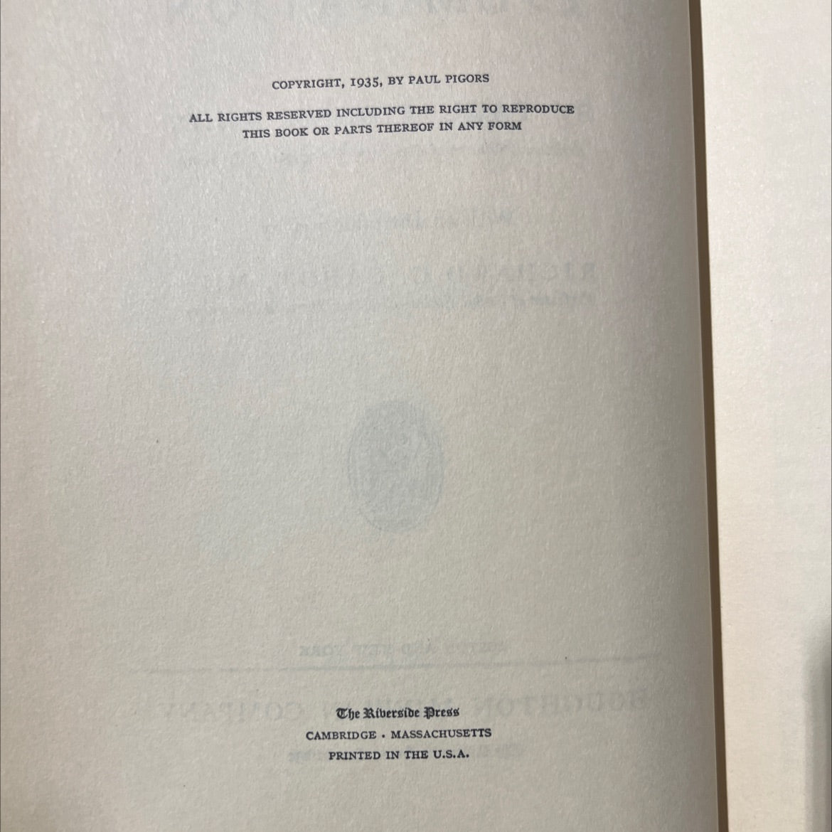 leadership or domination book, by paul pigors, 1935 Hardcover image 3