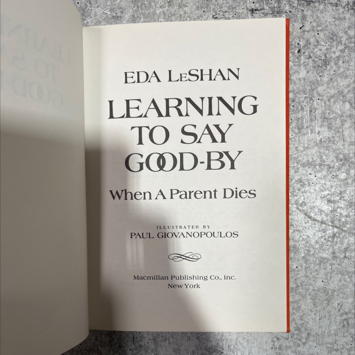 learning to say good-by book, by eda leshan, 1976 Hardcover image 2