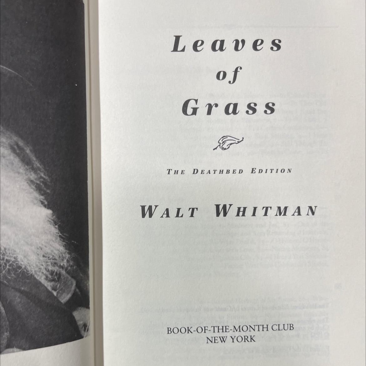 leaves of grass book, by walt whitman, 1992 Hardcover image 2