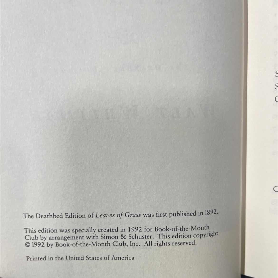 leaves of grass book, by walt whitman, 1992 Hardcover image 3