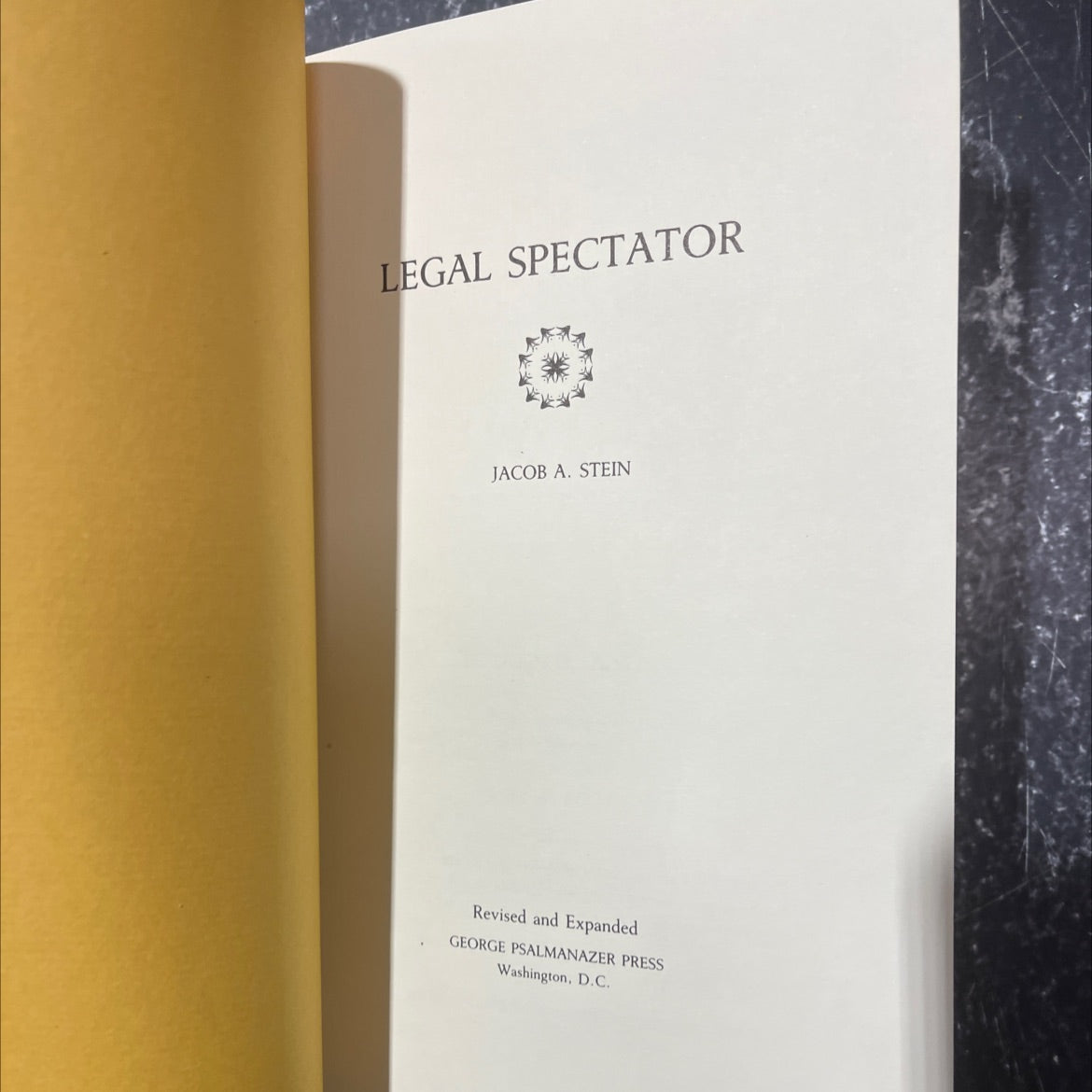 legal spectator book, by jacob a. stein, 1981 Hardcover image 2