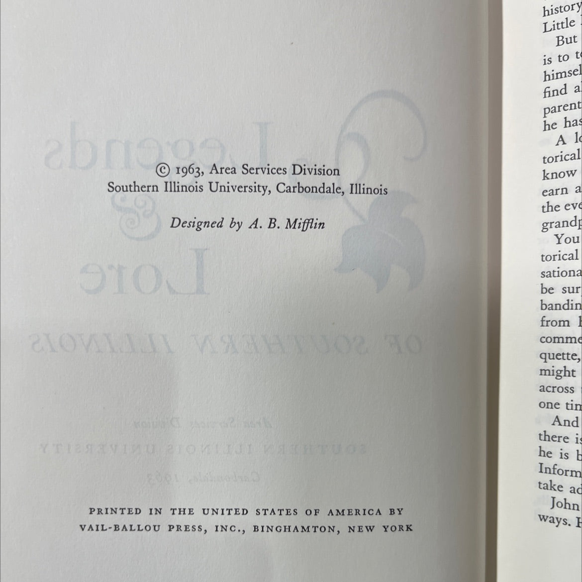 SIGNED legends lore of southern illinois book, by john w. allen, 1963 Hardcover, Vintage image 3