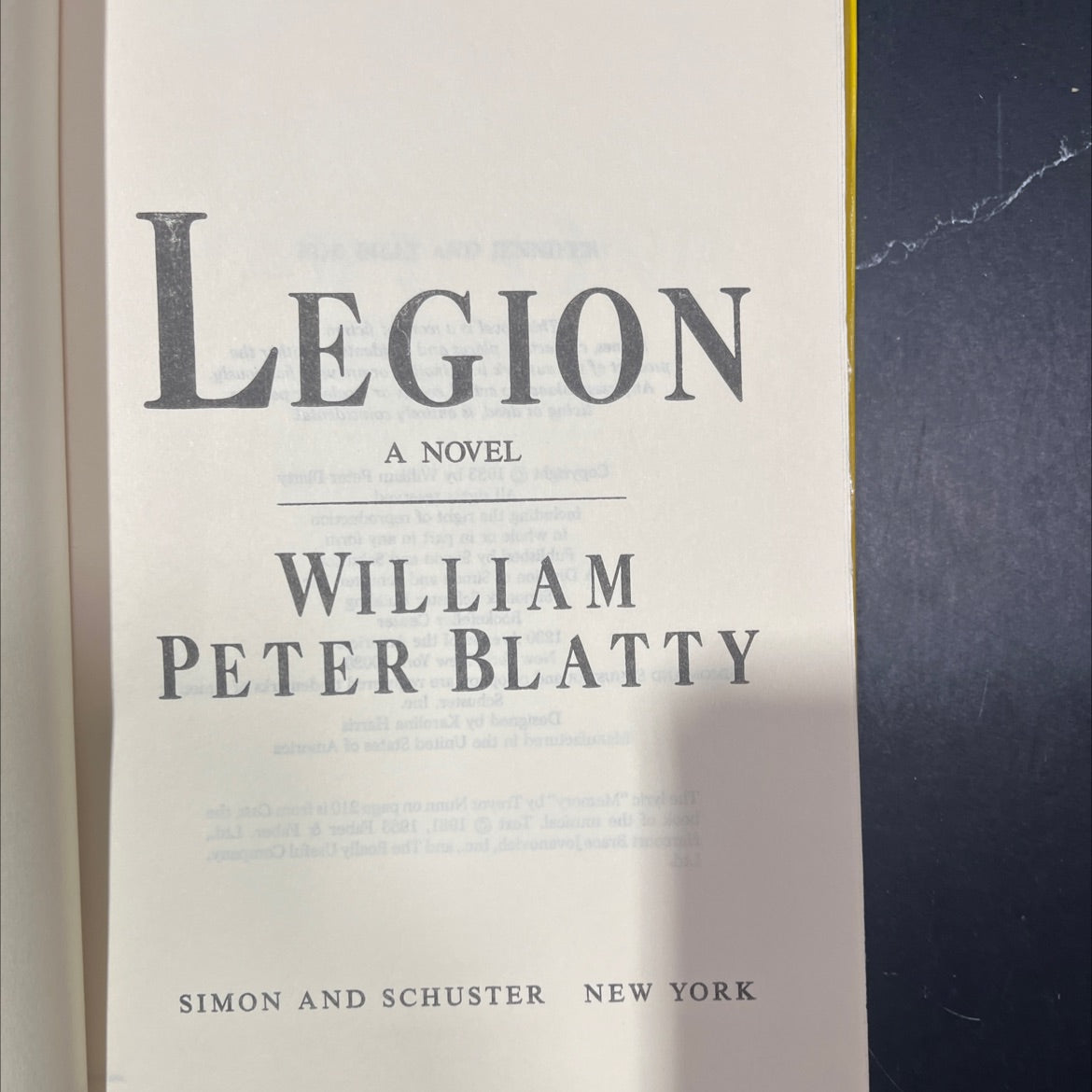 legion book, by william peter blatty, 1983 Hardcover image 2