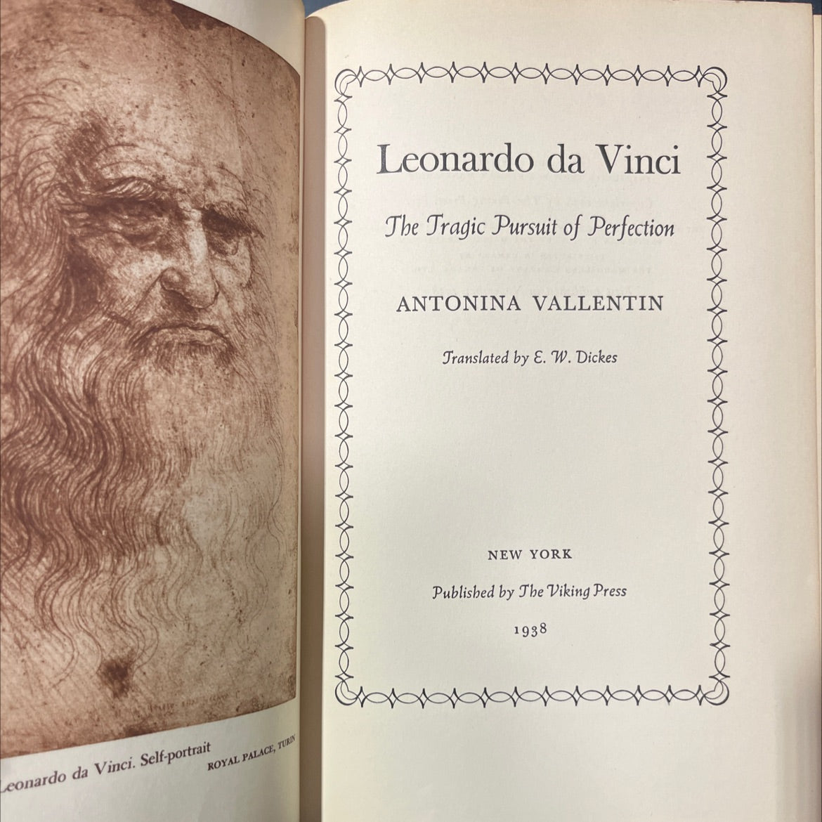leonardo da vinci the tragic pursuit of perfection book, by antonina vallentin, 1938 Hardcover image 2