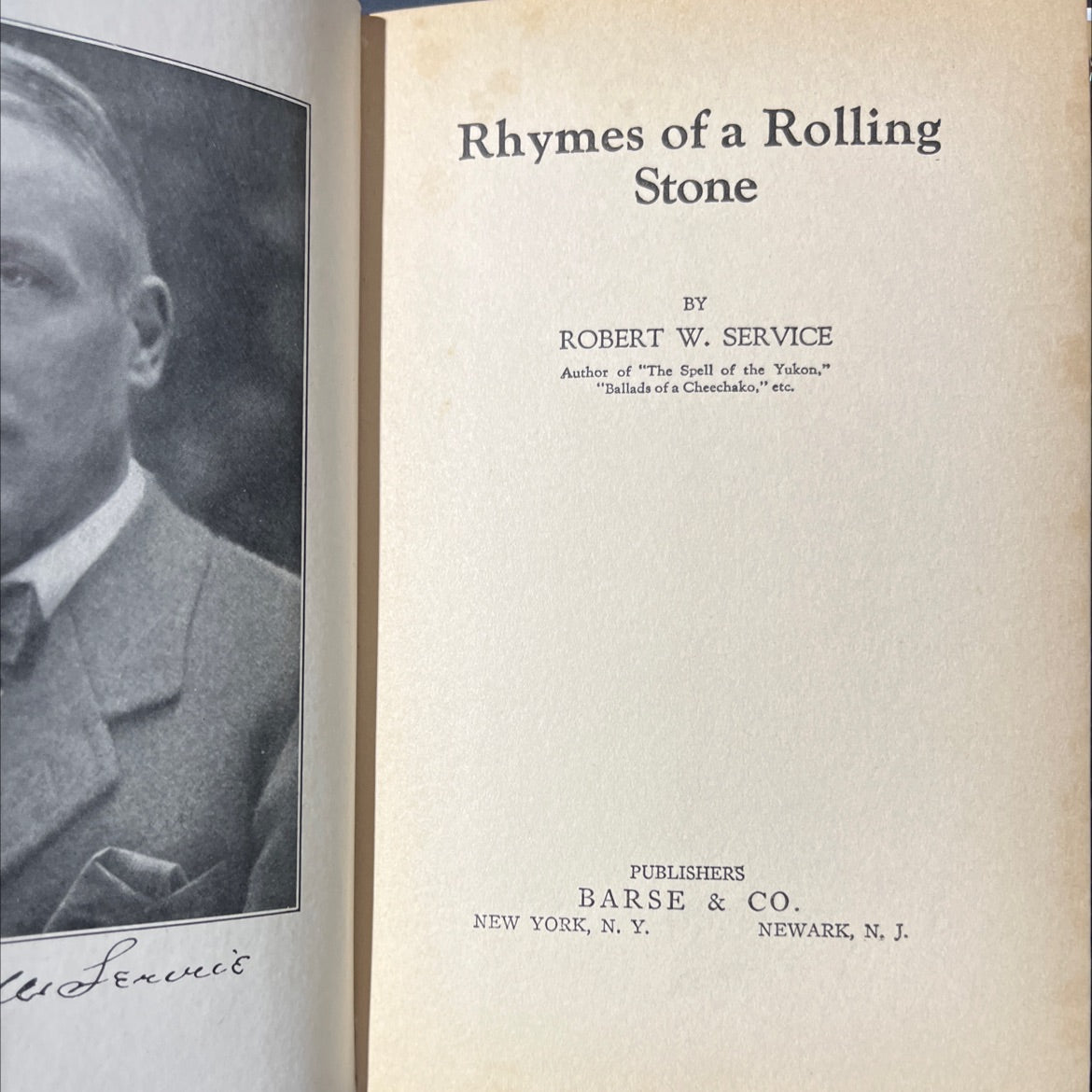 les servies rhymes of a rolling stone book, by robert w. service, 1912 Hardcover image 2