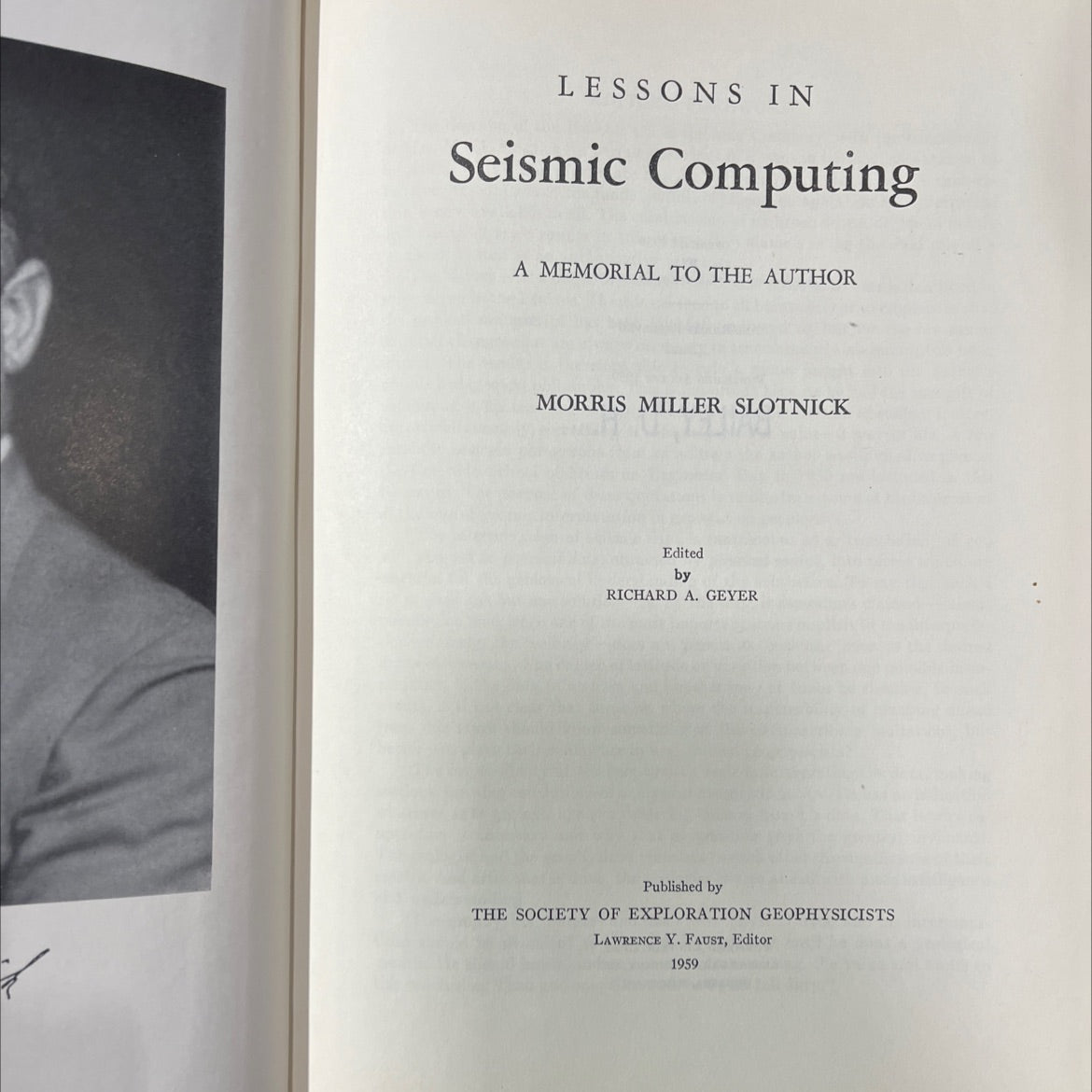 lessons in seismic computing a memorial to the author morris miller slotnick book, by morris miller slotnick, 1959 image 2