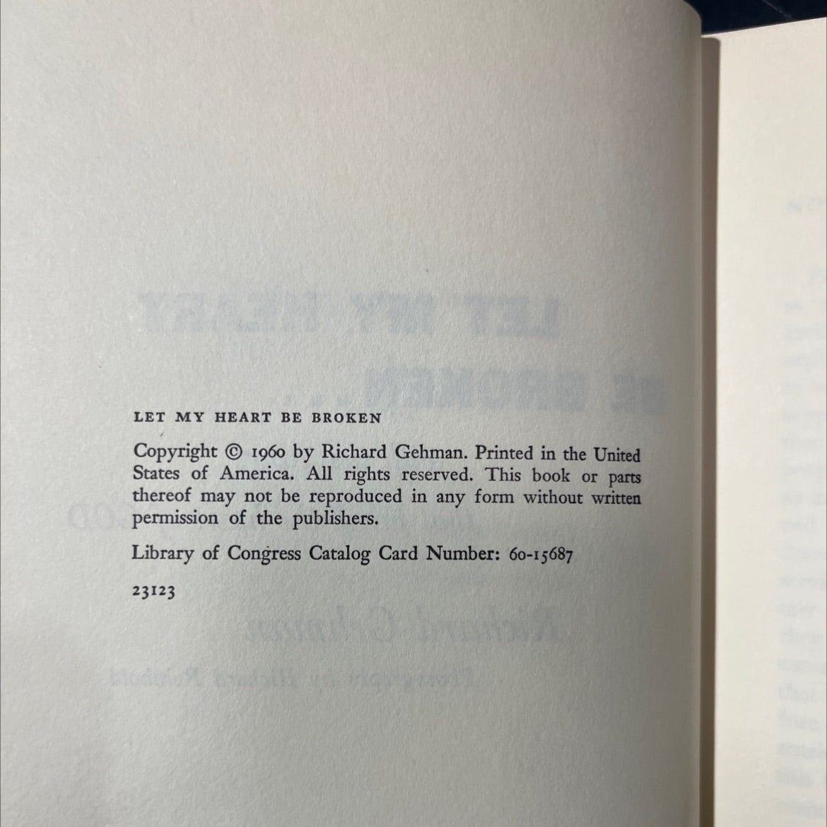 let my heart be broken book, by richard gehman, 1960 Hardcover image 3