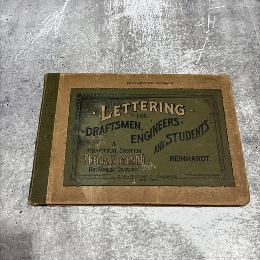 lettering for draftsmen, engineers and students book, by chas. w. reinhardt, 1920 Hardcover image 1
