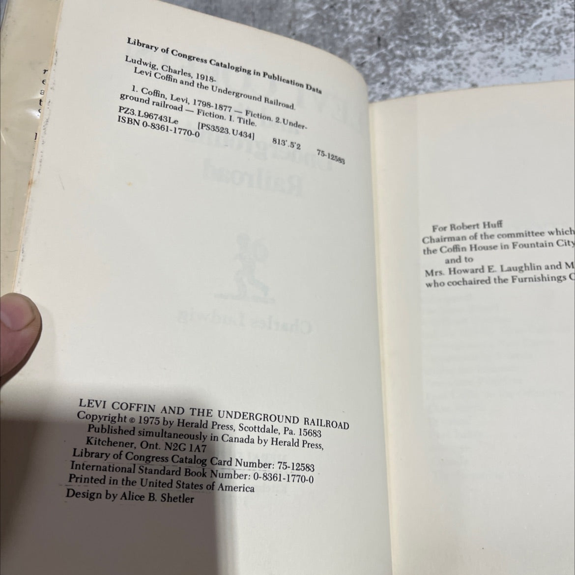 levi coffin and the underground railroad book, by Charles Ludwig, 1975 Hardcover image 3