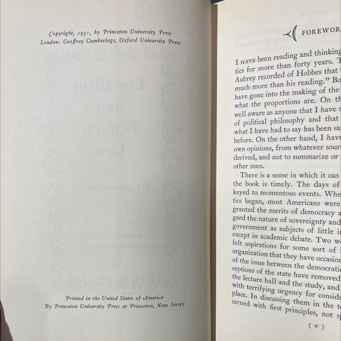 leviathan and natural law book, by f. lyman windolph, 1951 Hardcover image 3