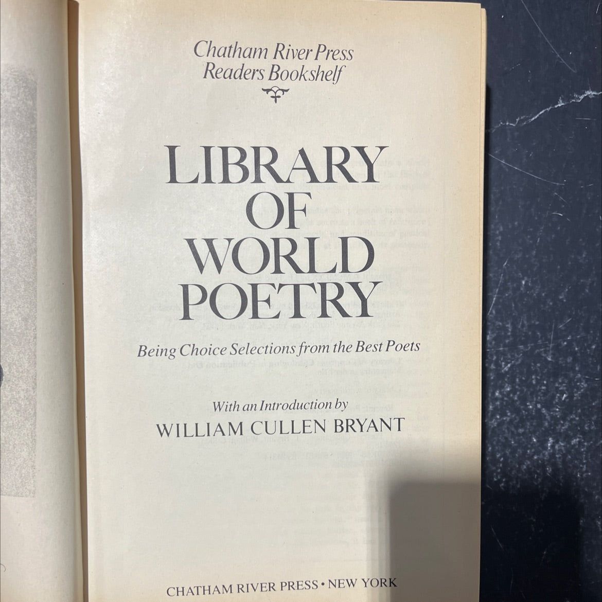 library of world poetry book, by William Cullen Bryant, 1984 Leather image 2