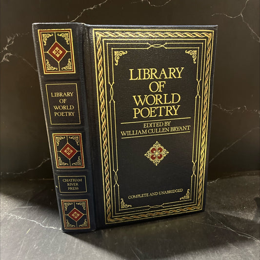 library of world poetry book, by William Cullen Bryant, 1984 Leather image 1