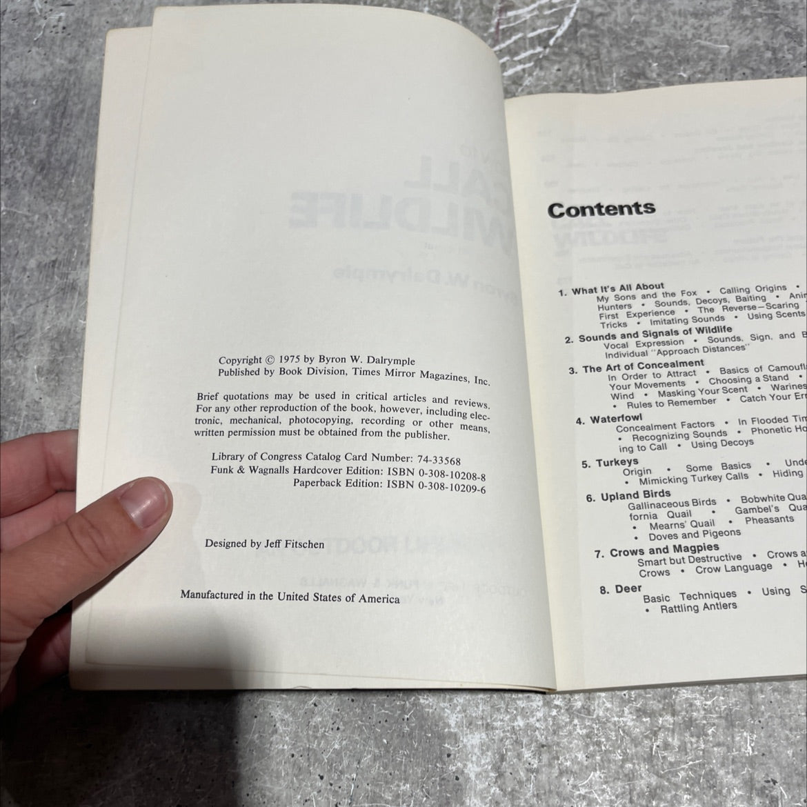 life book how to call wildlife book, by Byron W. Dalrymple, 1975 Paperback image 3