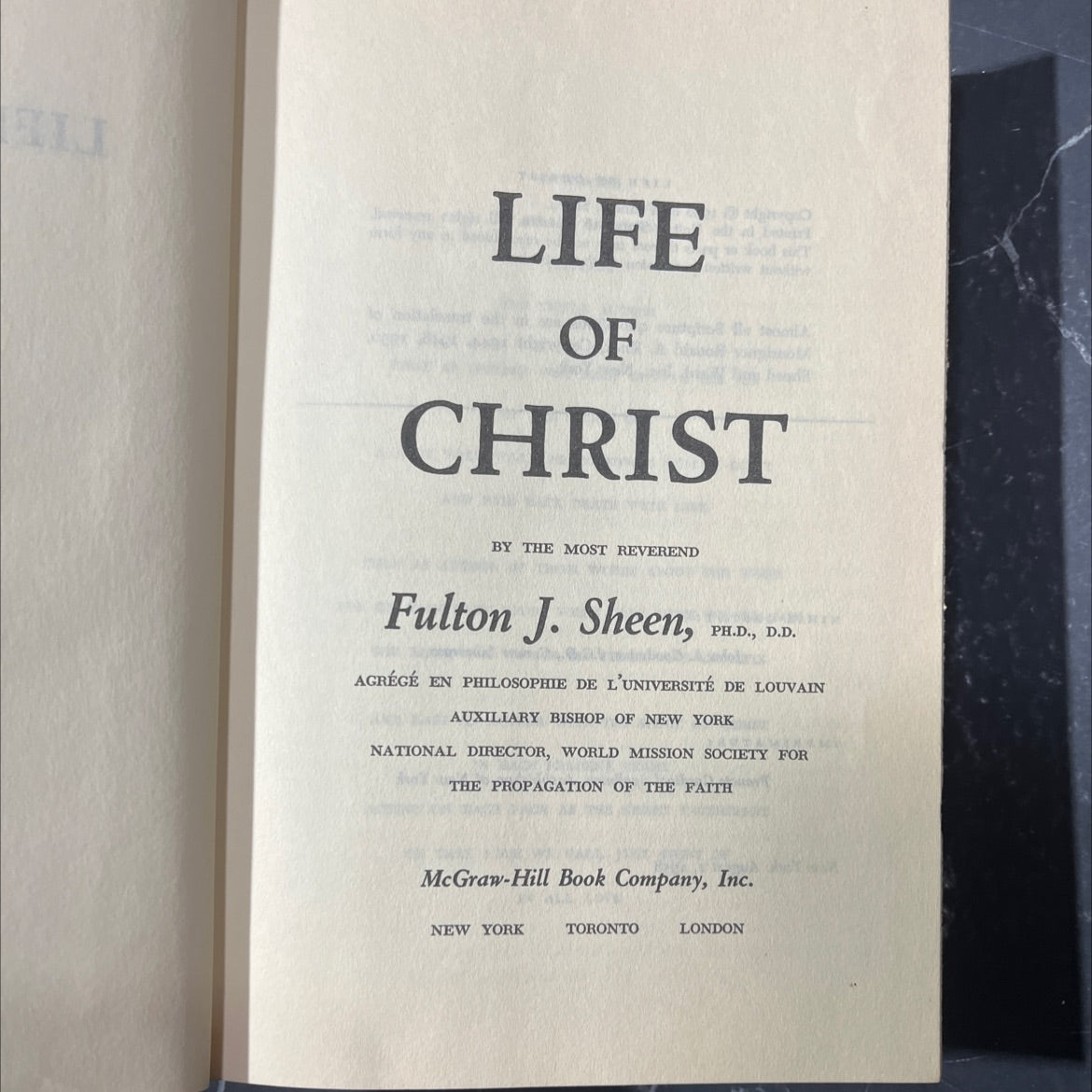 life of christ book, by Fulton J. Sheen, 1958 Hardcover image 2