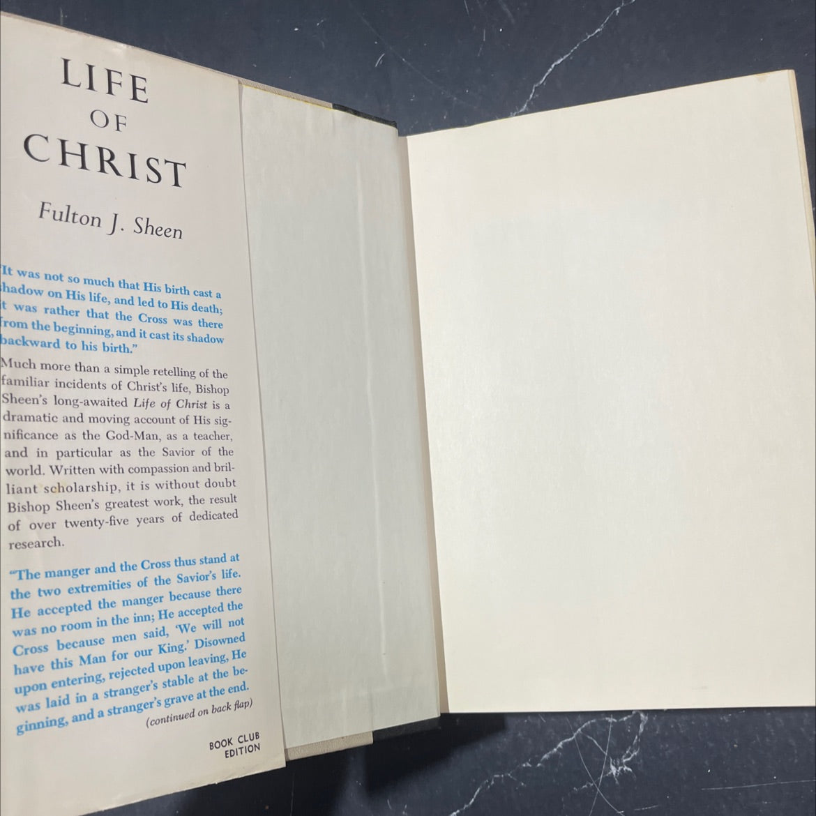 life of christ book, by Fulton J. Sheen, 1958 Hardcover image 4