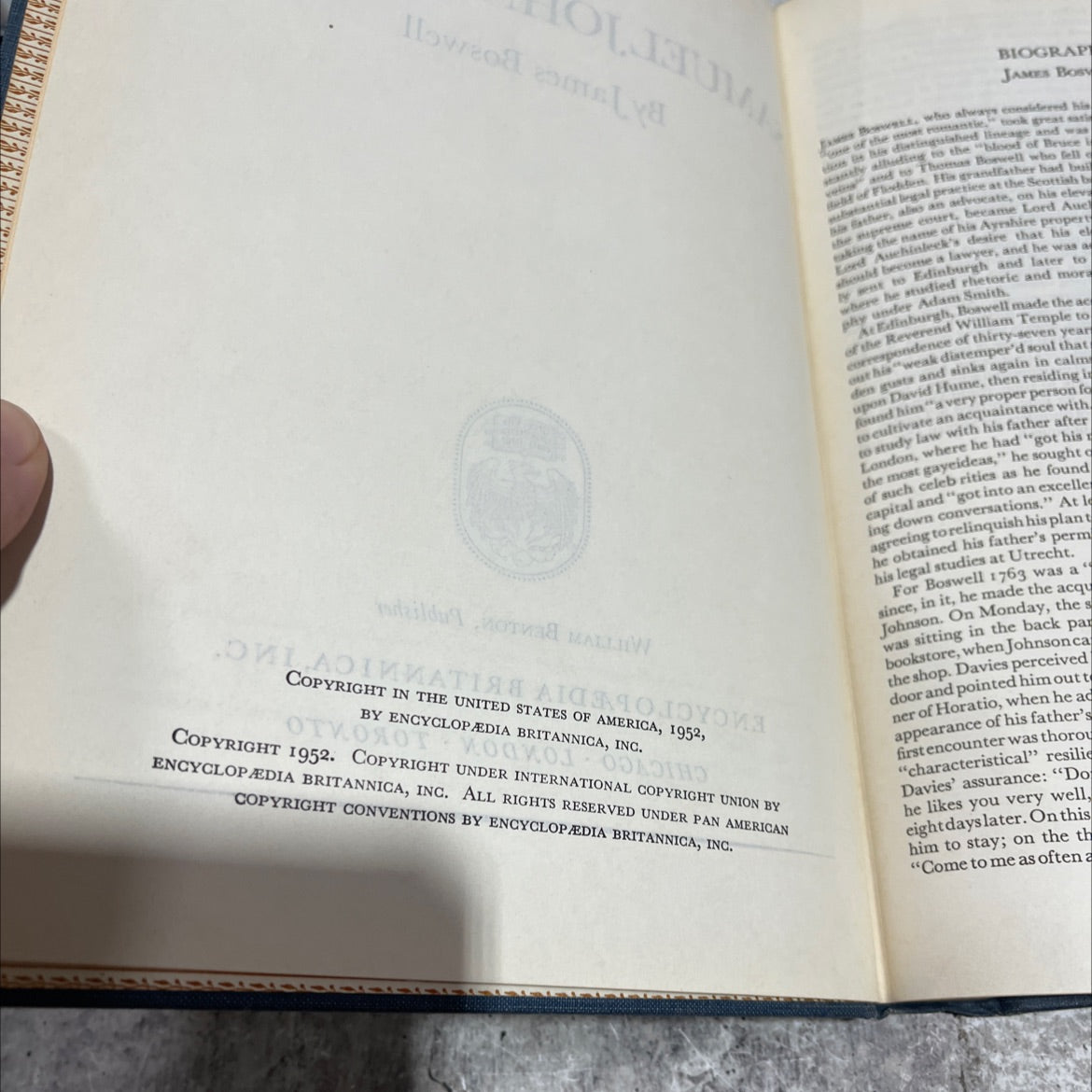 life of samuel johnson ll.d. book, by james boswell, 1952 Hardcover image 3