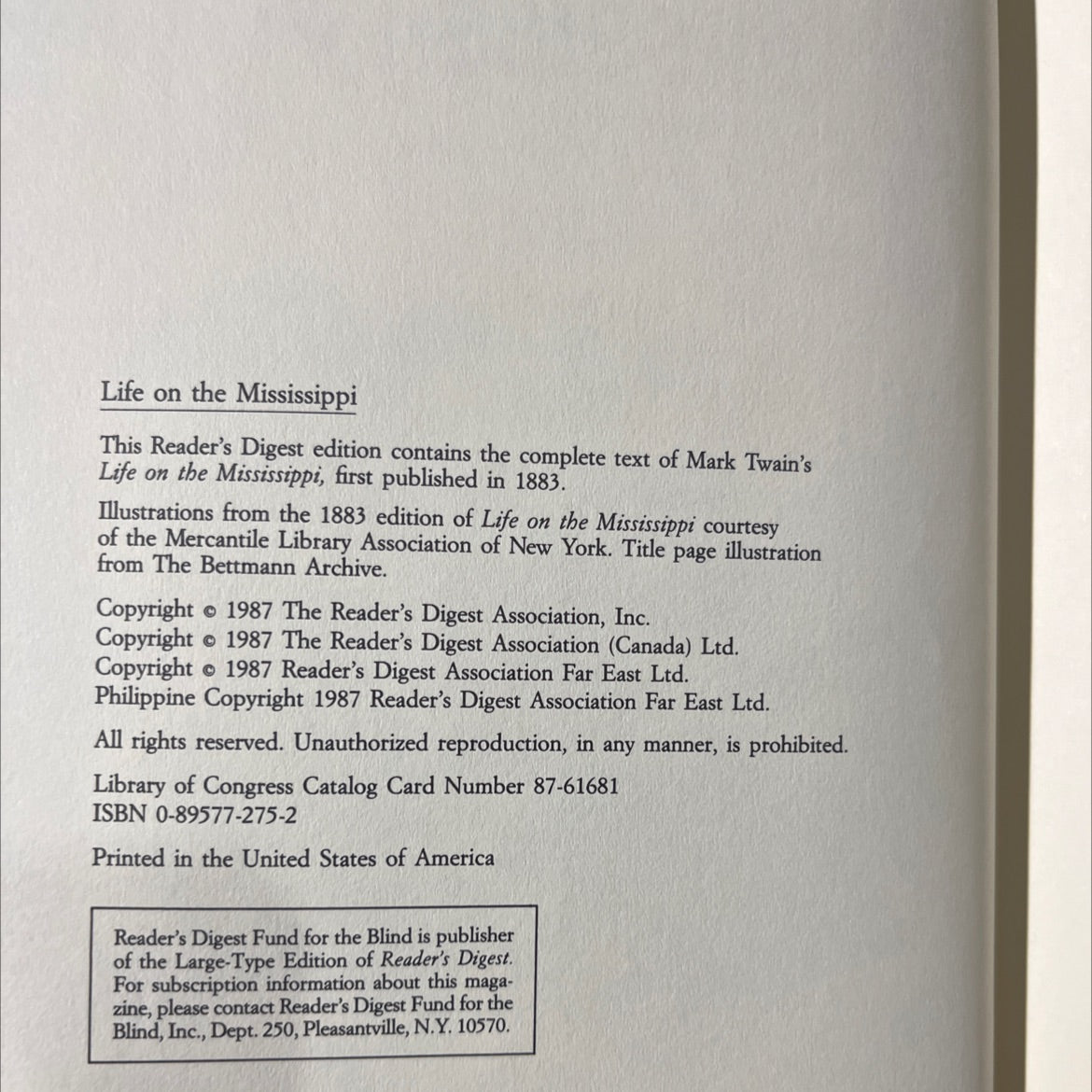 life on the mississippi book, by Mark Twain, 1987 Hardcover image 3