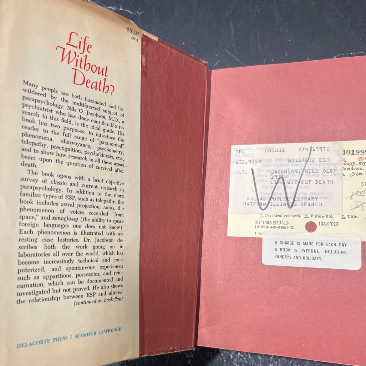life without death? book, by Nils O. Jacobson, 1974 Hardcover image 4
