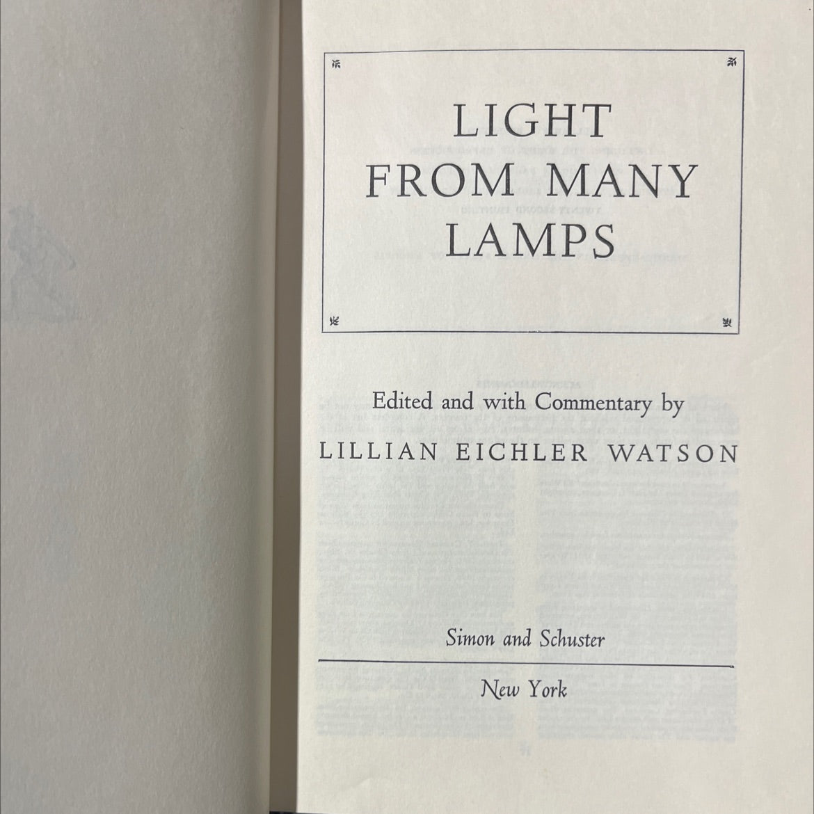 light from many lamps book, by lillian eichler watson, 1951 Hardcover image 2