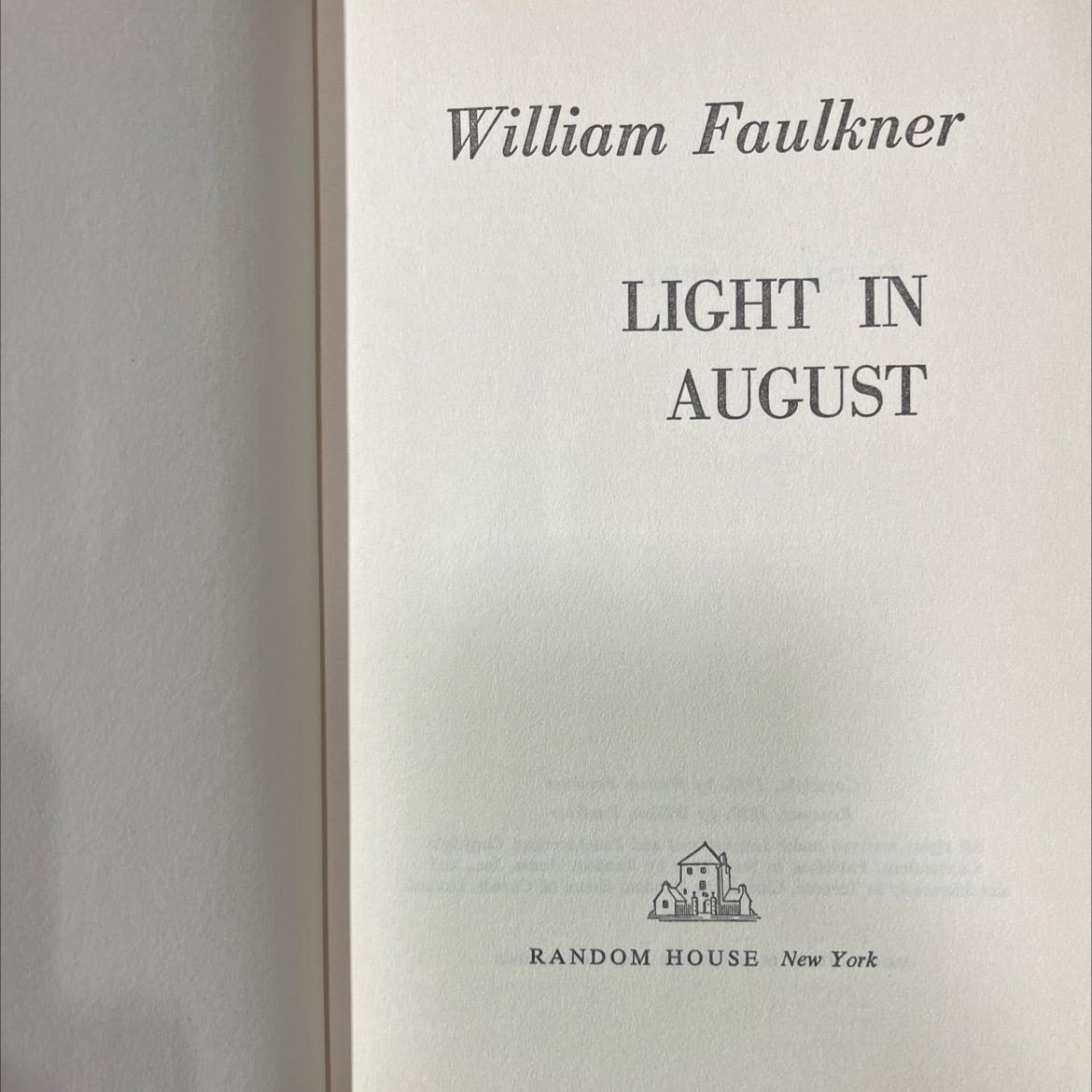 light in august book, by William Faulkner, 1959 Hardcover image 2