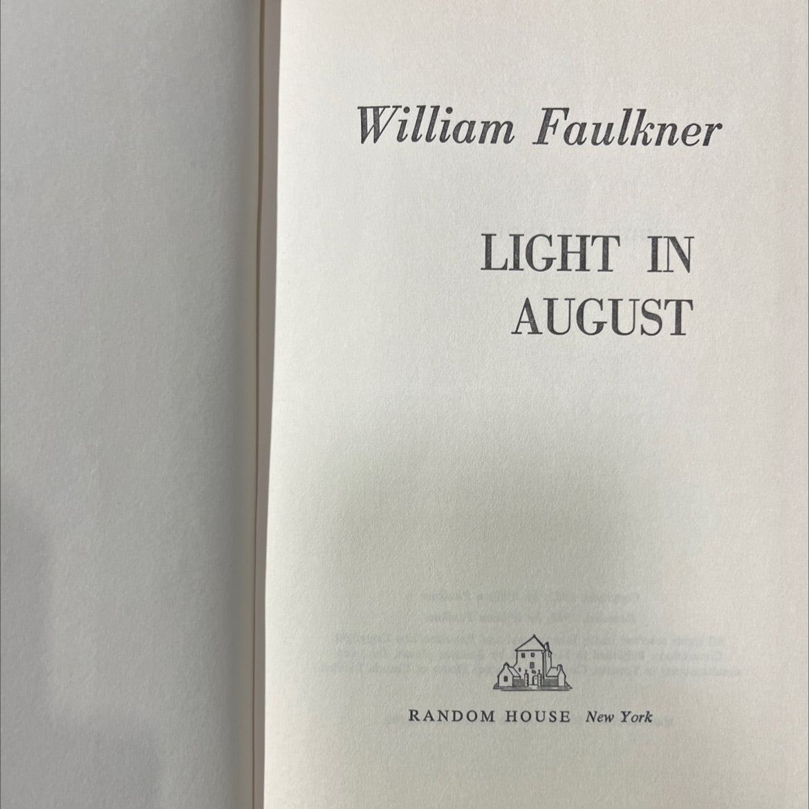 light in august book, by William Faulkner, 1959 Hardcover image 2