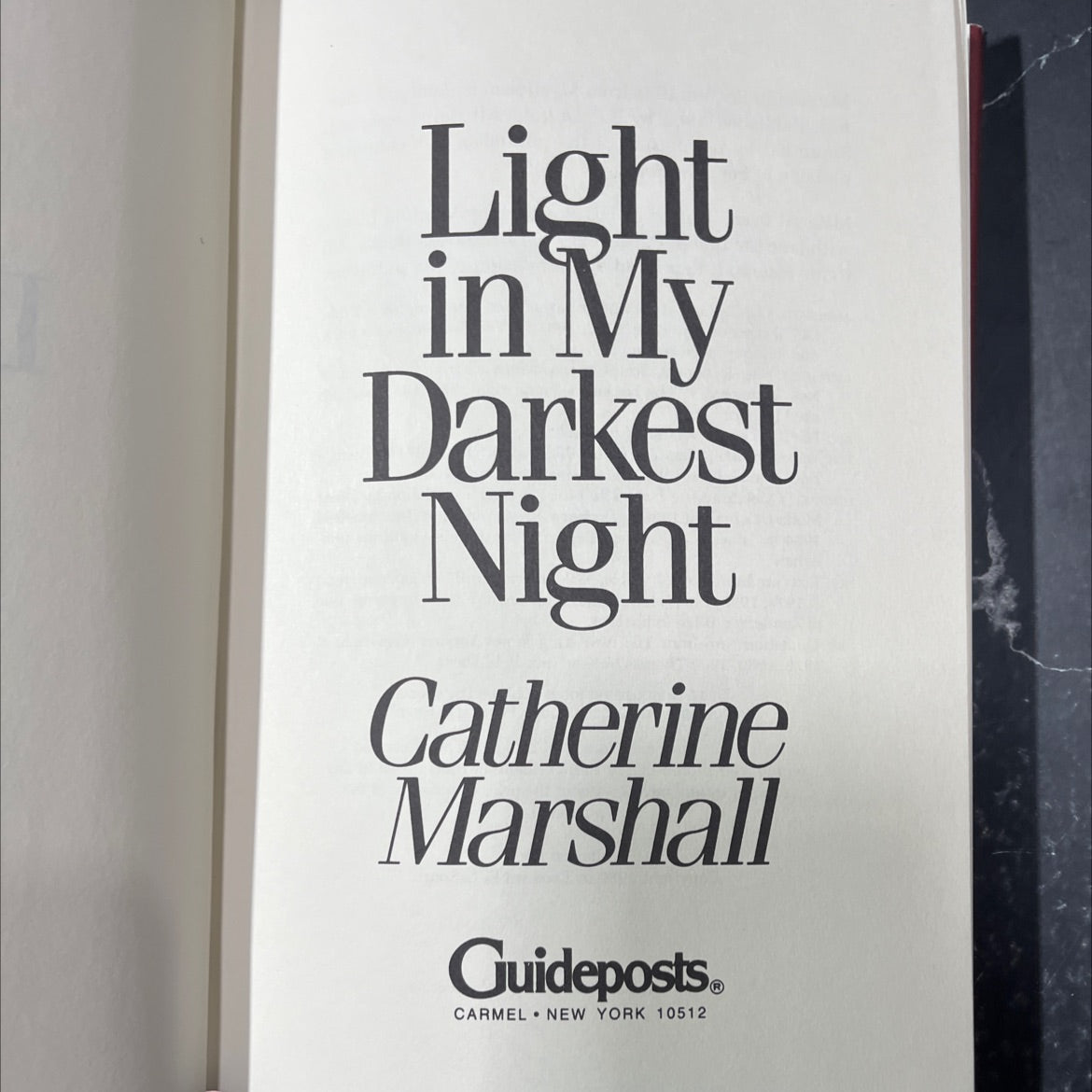 light in my darkest night book, by catherine marshall, 1989 Hardcover image 2