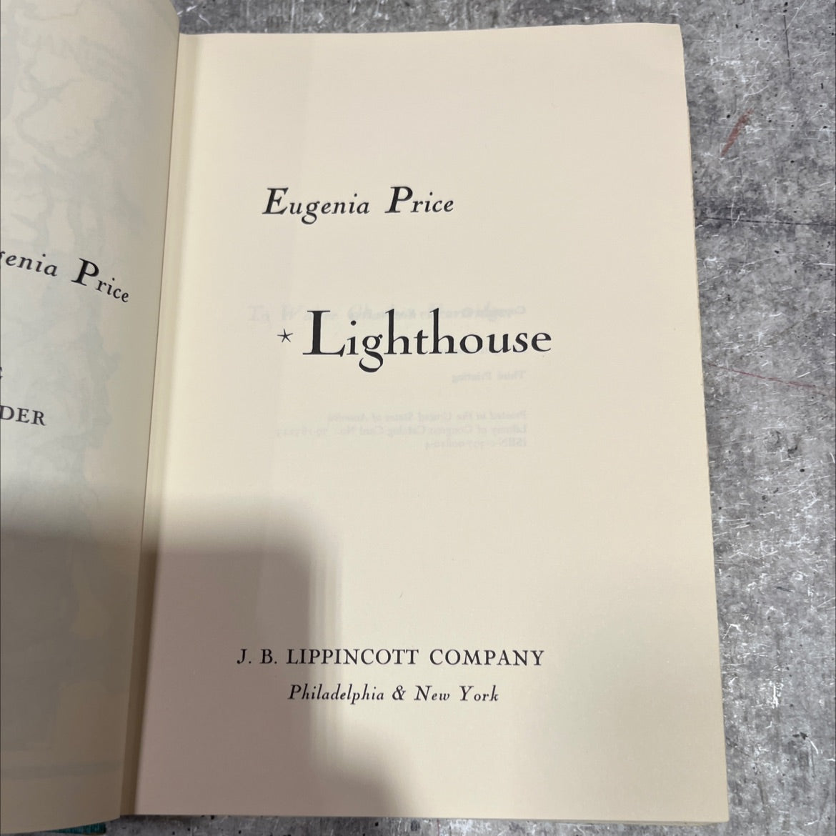lighthouse book, by Eugenia Price, 1971 Hardcover image 2