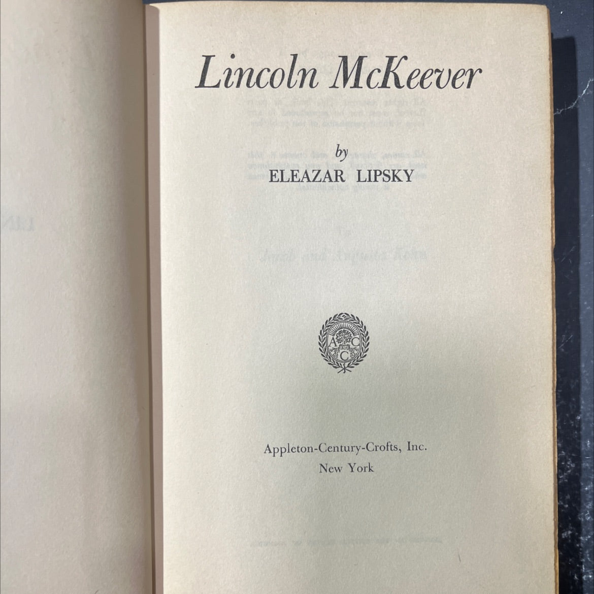 lincoln mckeever book, by eleazar lipsky, 1953 Hardcover image 2