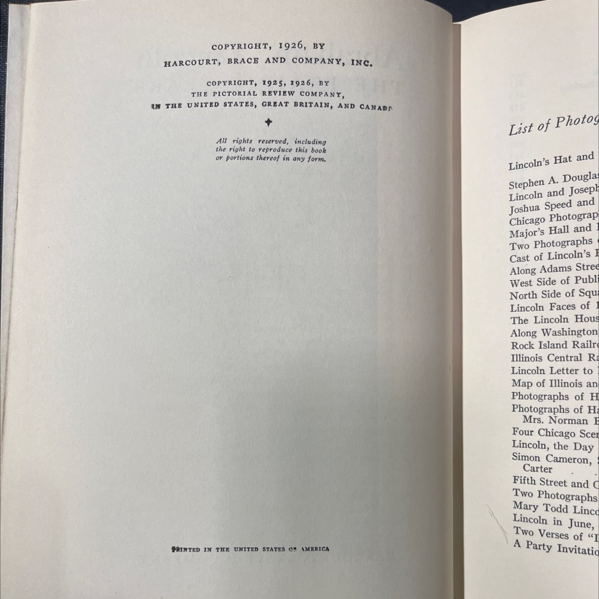 lincoln's hat and umbrella book, by abraham lincoln, 1926 Hardcover image 3