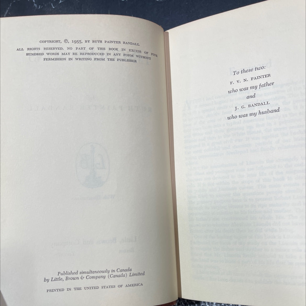 lincoln's sons book, by ruth painter randall, 1955 Hardcover image 3