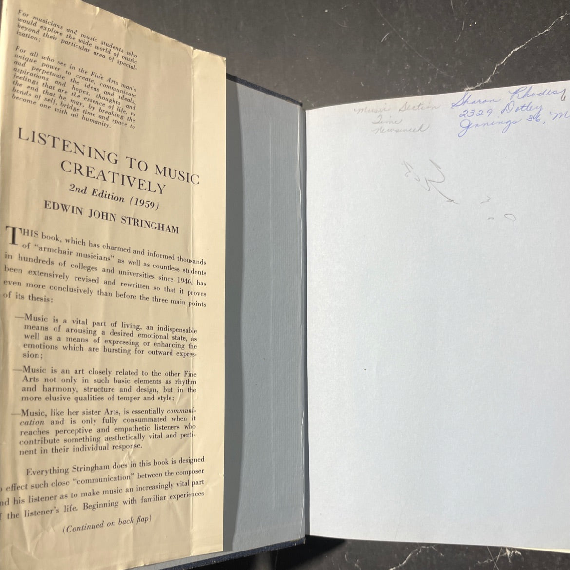 listening to music creatively book, by Edwin John Stringham, 1959 Hardcover image 4