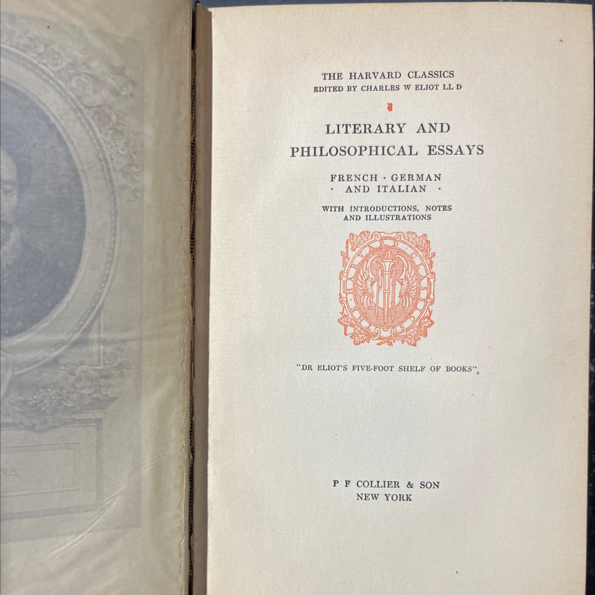 literary and philosophical essays french german and italian book, by charles w eliot, 1910 Hardcover image 2