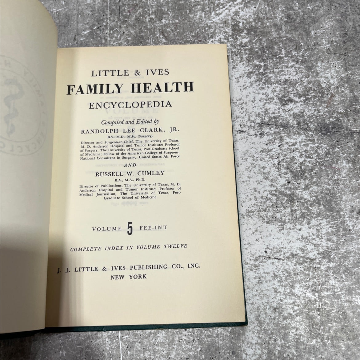 little & ives family health encyclopedia book, by randolph lee clark jr., russell w. cumley, 1956 Hardcover image 2