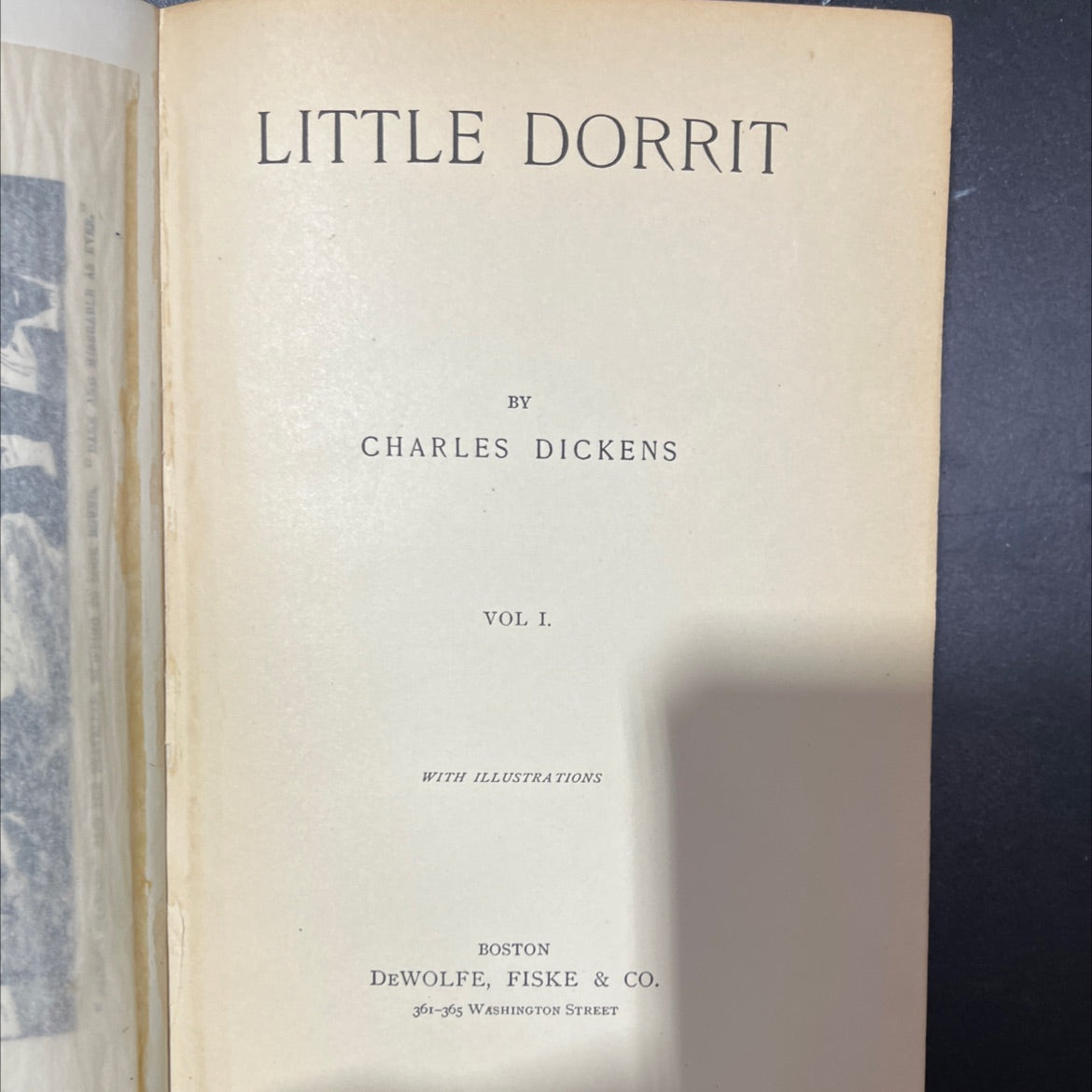 little dorrit book, by charles dickens, unknown Hardcover, Antique image 2