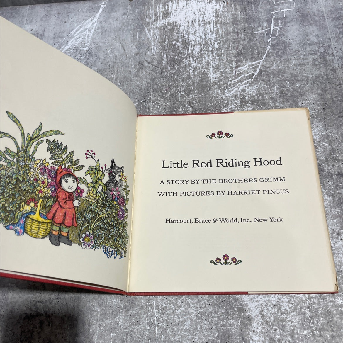 little red riding hood book, by brothers grimm, 1968 Hardcover image 2