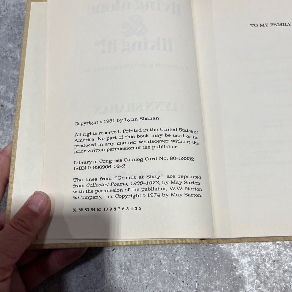 living alone & liking it! a complete guide to living on your own book, by lynn shahan, 1981 Hardcover image 3