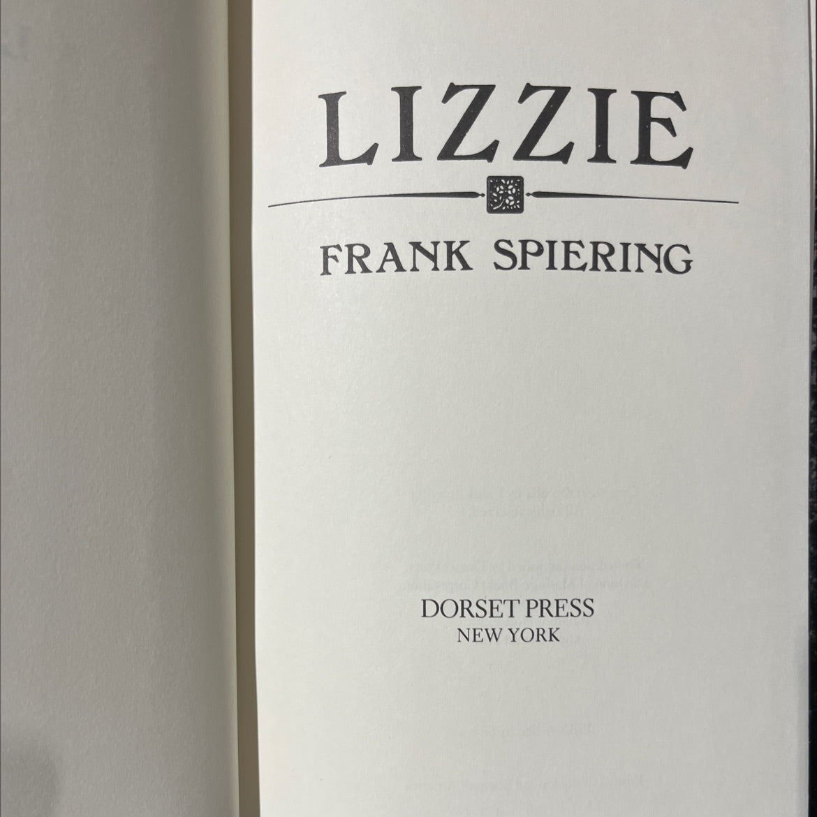 lizzie frank book, by Frank Spiering, 1991 Hardcover image 2