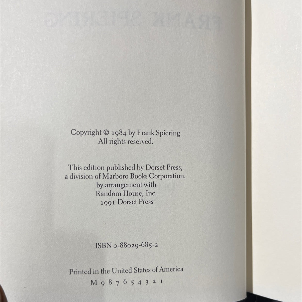 lizzie frank book, by Frank Spiering, 1991 Hardcover image 3