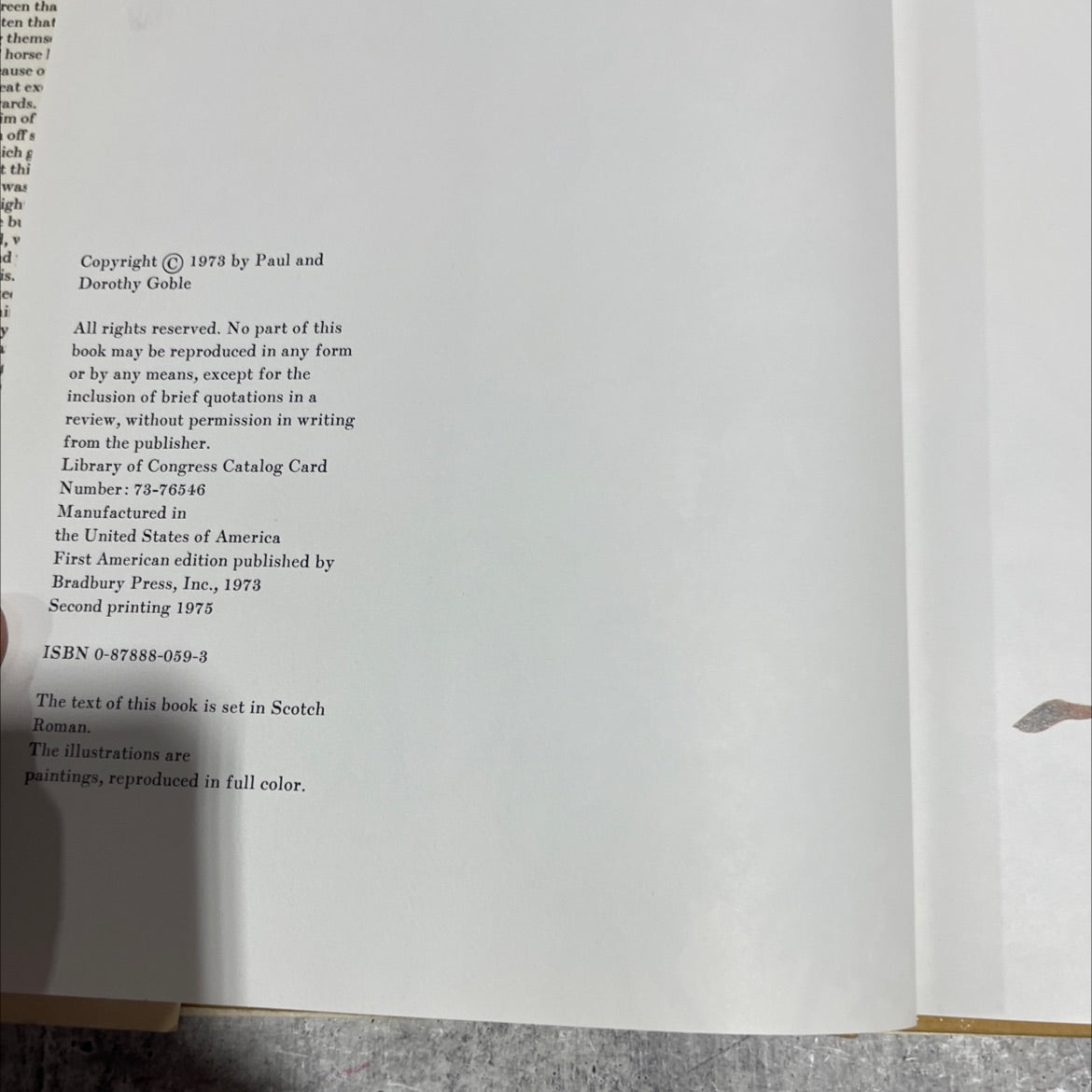 lone bull's horse raid book, by paul and dorothy goble, 1975 Hardcover image 3