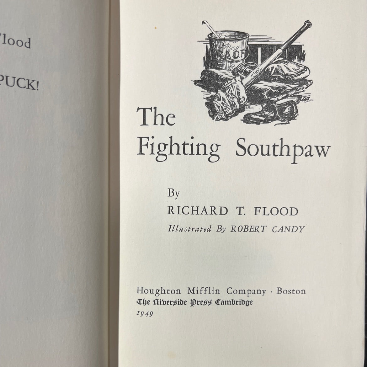 lood puck! the adf fighting southpaw book, by richard t. flood, 1949 Hardcover image 2