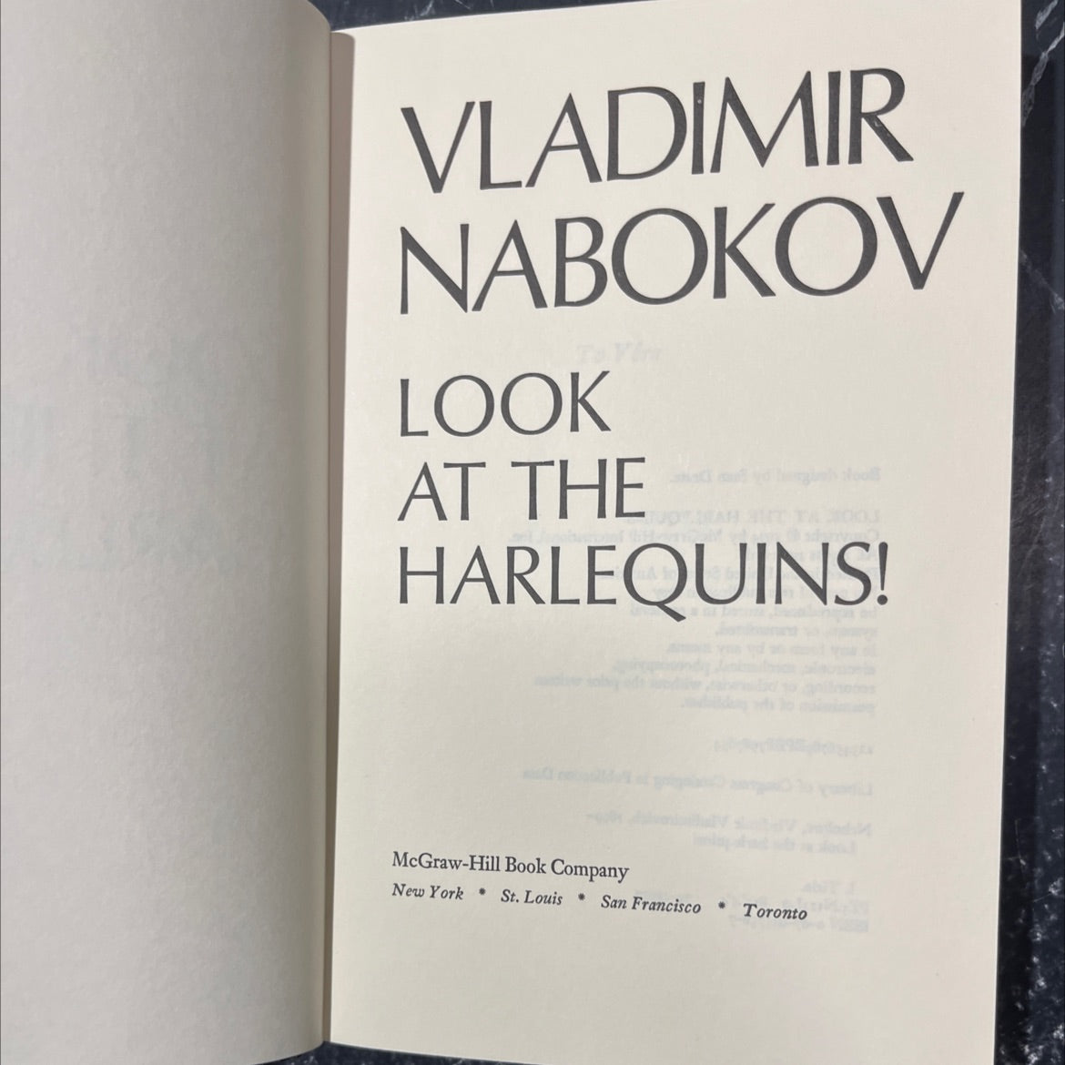 look at the harlequins! book, by vladimir nabokov, 1974 Hardcover image 2