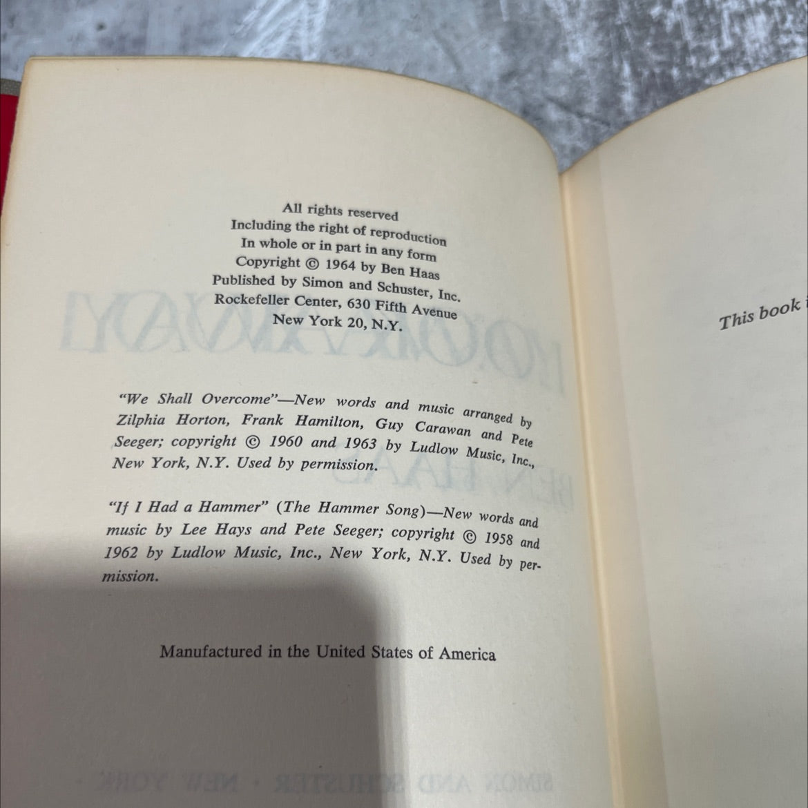 look away look away book, by Ben Haas, 1964 Hardcover image 3